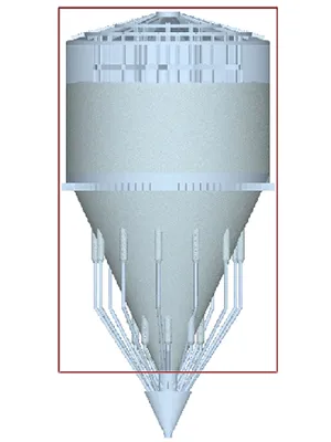 Силос, полностью загруженный порошком